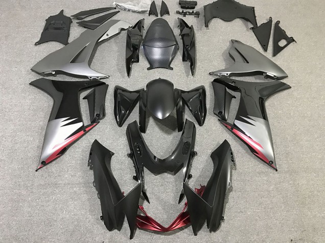 Carena Moto Suzuki GSXR 600 / GSXR 750 2011-2024 - Grigio Argento Nero Lucido