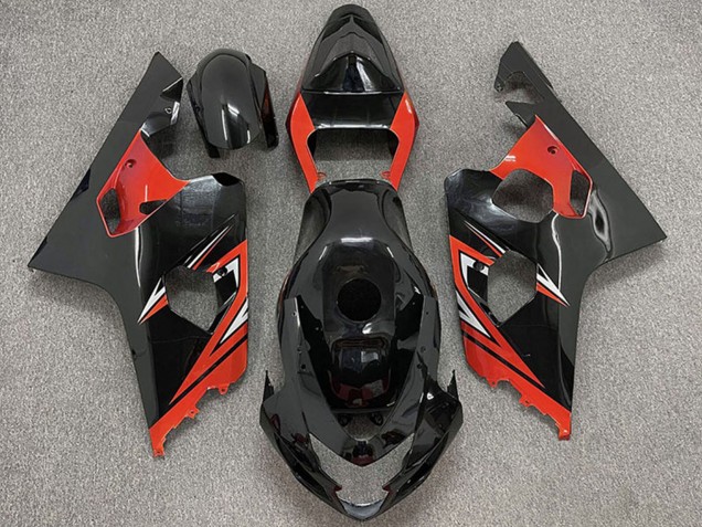 Carena Moto Suzuki GSXR 600 / GSXR 750 2004-2005 - Nero Lucido Rosso