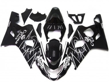 Carena Moto Suzuki GSXR 600 / GSXR 750 2004-2005 - Nero Lucido Bianco Corona Stile Fabbrica