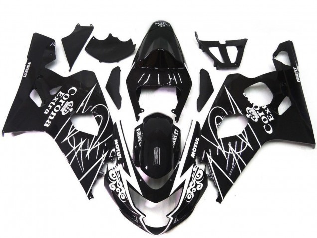 Carena Moto Suzuki GSXR 600 / GSXR 750 2004-2005 - Nero Lucido Bianco Corona Stile