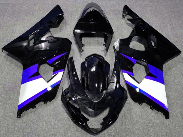 Carena Moto Suzuki GSXR 600 / GSXR 750 2004-2005 - Nero Lucido Blu Bianco