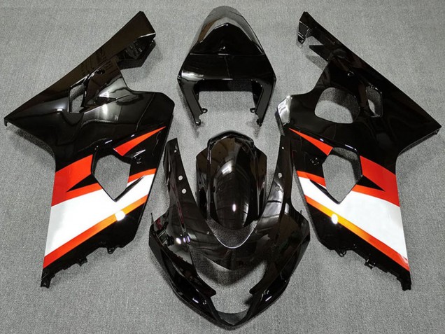 Carena Moto Suzuki GSXR 600 / GSXR 750 2004-2005 - Nero Lucido Arancia Bianco