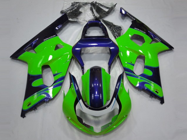 Carena Moto Suzuki GSXR 600 / GSXR 750 2001-2003 - Verde Blu Nero