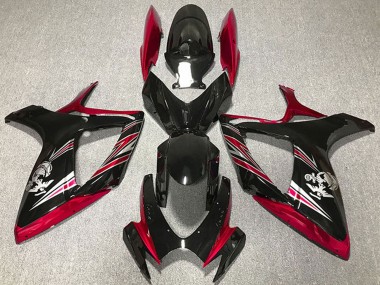 Carena Moto Suzuki GSXR 600 / GSXR 750 2006-2007 - Rosso Nero Lucido Fabbrica