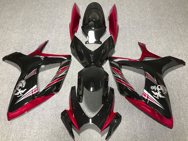 Carena Moto Suzuki GSXR 600 / GSXR 750 2006-2007 - Rosso Nero Lucido