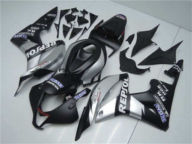 Carena Moto Honda CBR600RR 2007-2008 - Nero Opaco Argento Grigio Repsol
