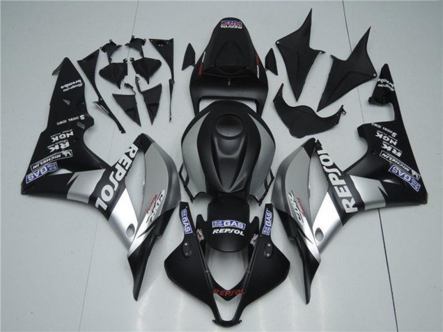 Carena Moto Honda CBR600RR 2007-2008 - Nero Opaco Argento Grigio Repsol