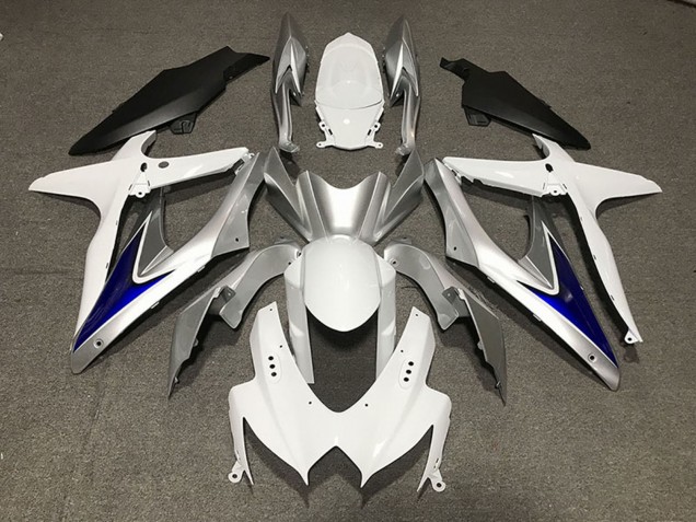 Carena Moto Suzuki GSXR 600 / GSXR 750 2008-2010 - Bianco Argento Blu Nero Opaco