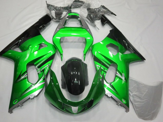 Carena Moto Suzuki GSXR 600 / GSXR 750 2001-2003 - Verde Argento Nero Lucido