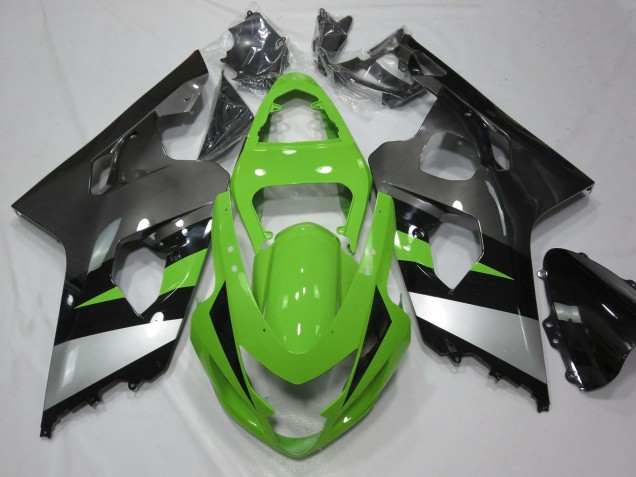 Carena Moto Suzuki GSXR 600 / GSXR 750 2004-2005 - Verde Argento Nero Lucido