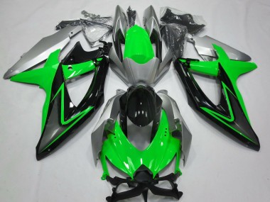 Carena Moto Suzuki GSXR 600 / GSXR 750 2008-2010 - Argento Verde Grigio Nero Fabbrica
