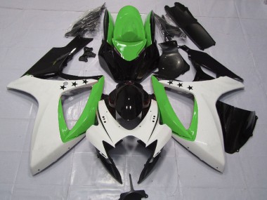Carena Moto Suzuki GSXR 600 / GSXR 750 2006-2007 - Verde Bianco Nero Lucido Stella Fabbrica