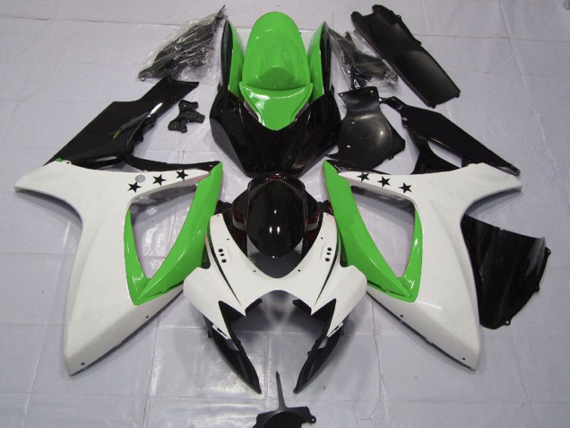 Carena Moto Suzuki GSXR 600 / GSXR 750 2006-2007 - Verde Bianco Nero Lucido Stella