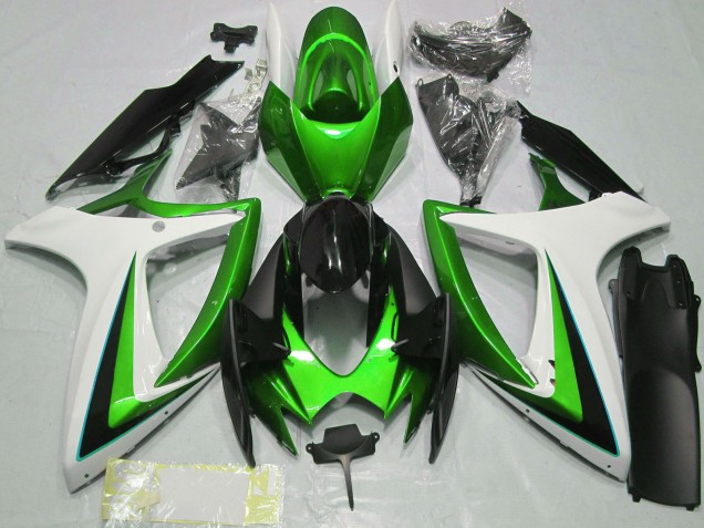 Carena Moto Suzuki GSXR 600 / GSXR 750 2006-2007 - Verde Bianco Nero Lucido