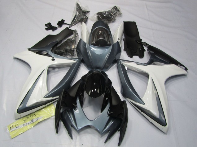 Carena Moto Suzuki GSXR 600 / GSXR 750 2006-2007 - Bianco Grigio Nero Lucido