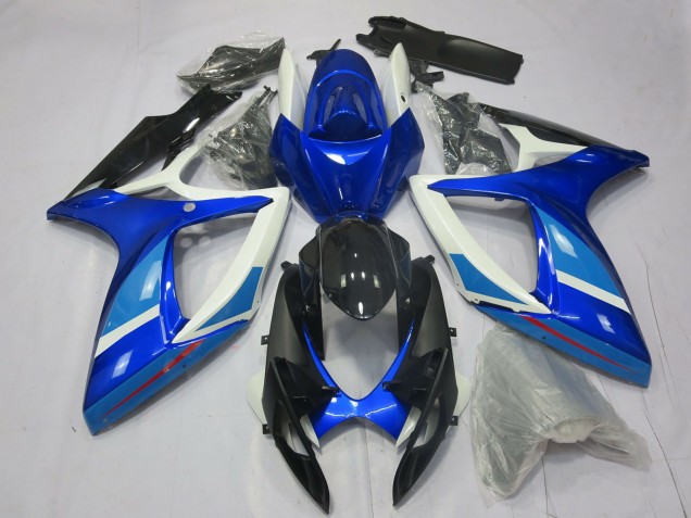 Carena Moto Suzuki GSXR 600 / GSXR 750 2006-2007 - Bianco Blu Nero Lucido