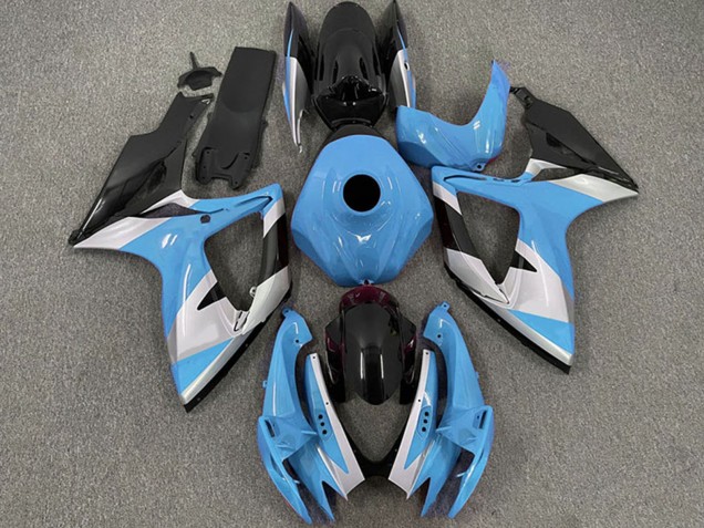 Carena Moto Suzuki GSXR 600 / GSXR 750 2006-2007 - Azzurro Chiaro Bianco Nero Lucido