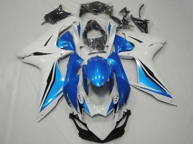 Carena Moto Suzuki GSXR 600 / GSXR 750 2011-2024 - Bianco Azzurro Chiaro Nero Lucido OEM Stile