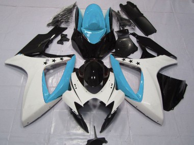 Carena Moto Suzuki GSXR 600 / GSXR 750 2006-2007 - Azzurro Chiaro Bianco Nero Lucido Stella Fabbrica