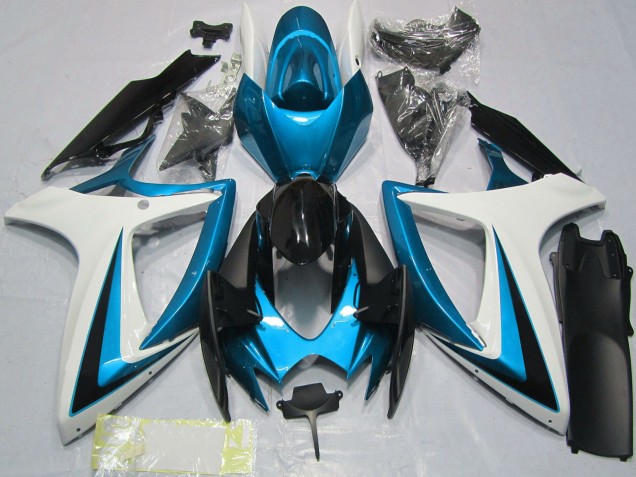 Carena Moto Suzuki GSXR 600 / GSXR 750 2006-2007 - Bianco Blu Nero Lucido