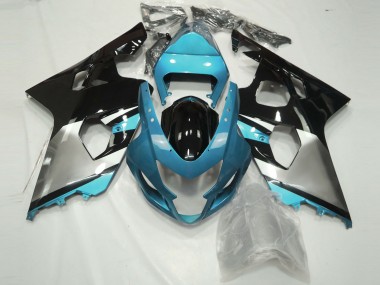 Carena Moto Suzuki GSXR 600 / GSXR 750 2004-2005 - Azzurro Chiaro Argento Nero Lucido Fabbrica