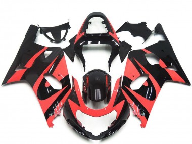 Carena Moto Suzuki GSXR 600 / GSXR 750 2001-2003 - Light Rosso Nero Lucido OEM Stile Fabbrica