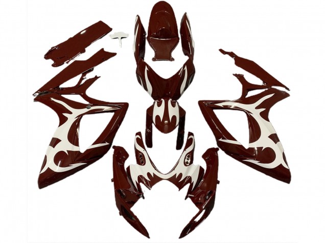 Carena Moto Suzuki GSXR 600 / GSXR 750 2006-2007 - Rosso Bordeaux Bianco