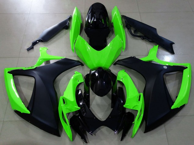 Carena Moto Suzuki GSXR 600 / GSXR 750 2006-2007 - Verde Nero Lucido Nero Opaco