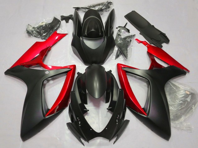 Carena Moto Suzuki GSXR 600 / GSXR 750 2006-2007 - Nero Opaco Rosso