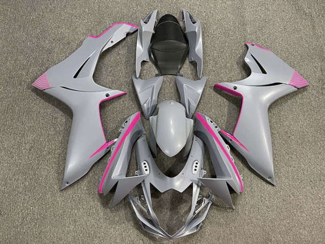 Carena Moto Suzuki GSXR 600 / GSXR 750 2011-2024 - Nardo Grigio Opaco Rosa Accents