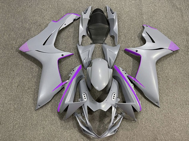 Carena Moto Suzuki GSXR 600 / GSXR 750 2011-2024 - Nardo Grigio Opaco Viola Accents