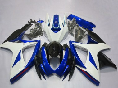 Carena Moto Suzuki GSXR 600 / GSXR 750 2006-2007 - Bianco Blu Nero Lucido OEM Stile Fabbrica