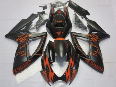 Carena Moto Suzuki GSXR 600 / GSXR 750 2006-2007 - Nero Opaco Arancia Corona Extra Alstare Motul Fabbrica