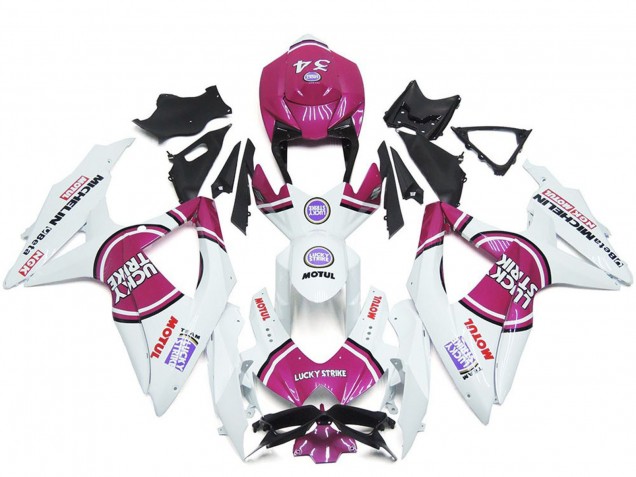 Carena Moto Suzuki GSXR 600 / GSXR 750 2008-2010 - Bianco Rosa Motul Lucky Strike 34