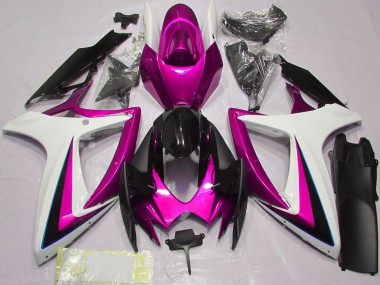 Carena Moto Suzuki GSXR 600 / GSXR 750 2006-2007 - Bianco Rosa Nero Lucido Fabbrica
