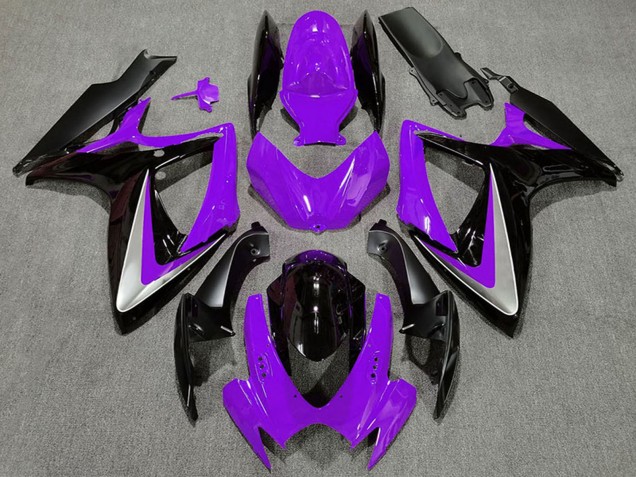 Carena Moto Suzuki GSXR 600 / GSXR 750 2006-2007 - Viola Argento Nero Lucido OEM Stile