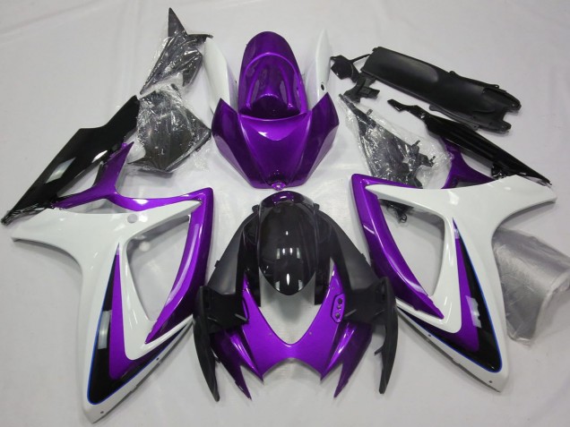 Carena Moto Suzuki GSXR 600 / GSXR 750 2006-2007 - Viola Bianco Nero Lucido