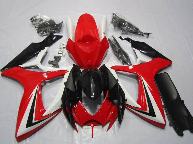 Carena Moto Suzuki GSXR 600 / GSXR 750 2006-2007 - Bianco Rosso Nero Lucido Banda
