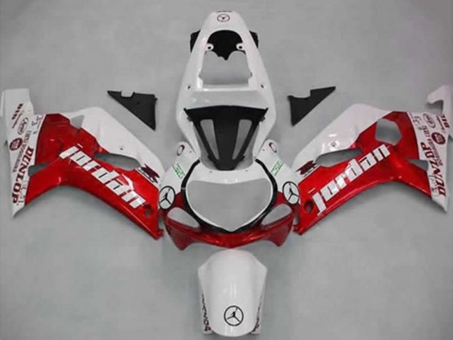 Carena Moto Suzuki GSXR 600 / GSXR 750 2001-2003 - Bianco Rosso Jordan Dunlop