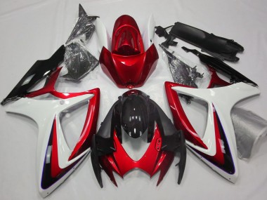 Carena Moto Suzuki GSXR 600 / GSXR 750 2006-2007 - Bianco Rosso Nero Lucido Fabbrica