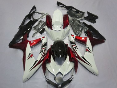 Carena Moto Suzuki GSXR 600 / GSXR 750 2008-2010 - Bianco Rosso Nero Lucido Fabbrica