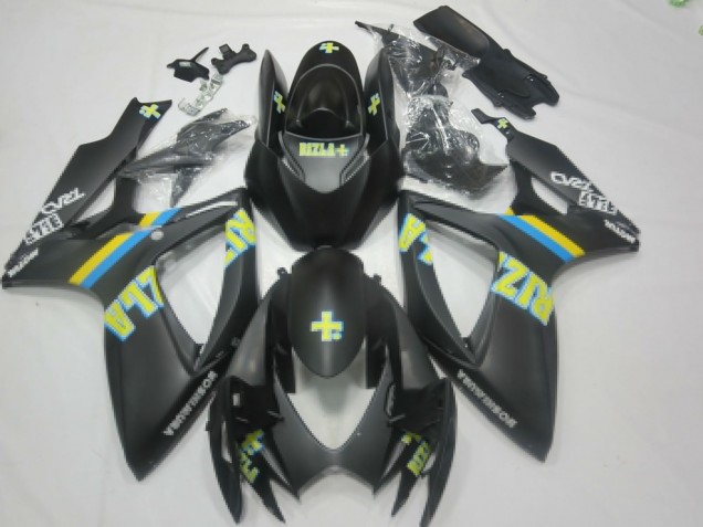 Carena Moto Suzuki GSXR 600 / GSXR 750 2006-2007 - Nero Opaco Blu Giallo Rizla