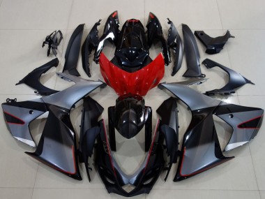 Carena Moto Suzuki GSXR 600 / GSXR 750 2011-2024 - Grigio Rosso Nero Lucido Fabbrica