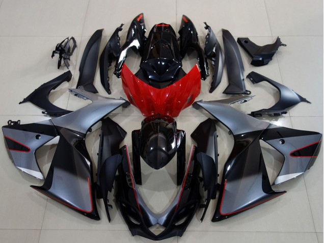 Carena Moto Suzuki GSXR 600 / GSXR 750 2011-2024 - Grigio Rosso Nero Lucido