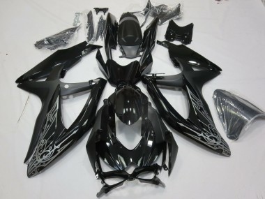 Carena Moto Suzuki GSXR 600 / GSXR 750 2008-2010 - Nero Lucido Argento Fabbrica