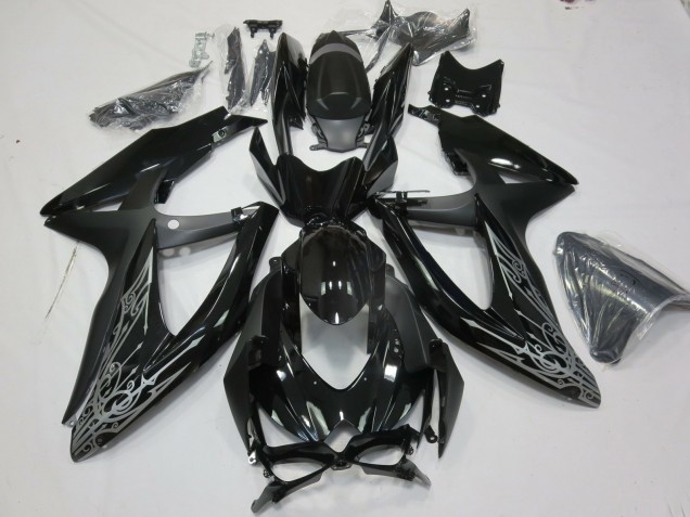 Carena Moto Suzuki GSXR 600 / GSXR 750 2008-2010 - Nero Lucido Argento