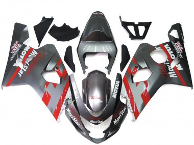 Carena Moto Suzuki GSXR 600 / GSXR 750 2004-2005 - Argento Rosso MoviStar Fabbrica