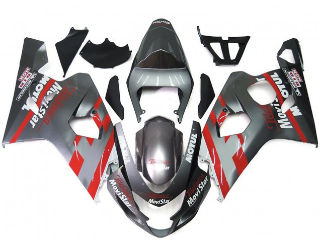 Carena Moto Suzuki GSXR 600 / GSXR 750 2004-2005 - Argento Rosso MoviStar