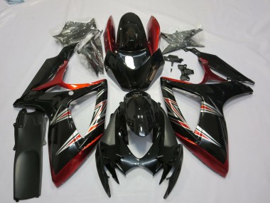 Carena Moto Suzuki GSXR 600 / GSXR 750 2006-2007 - Rosso Nero Lucido Fabbrica