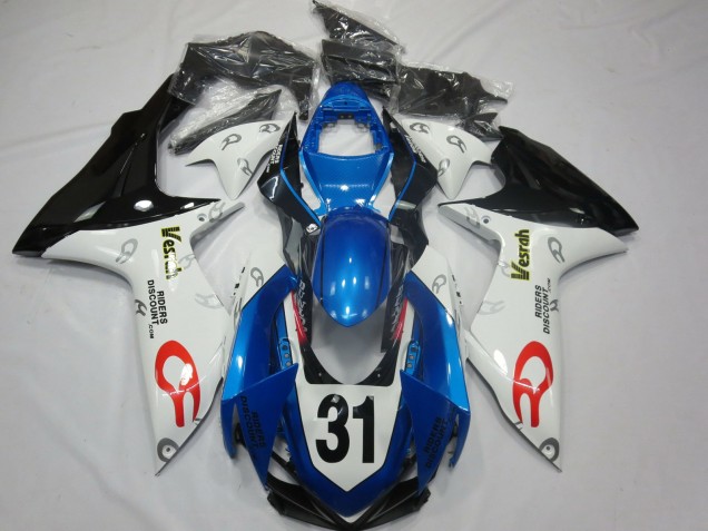 Carena Moto Suzuki GSXR 600 / GSXR 750 2011-2024 - Bianco Blu Nero Lucido Vesrah 31